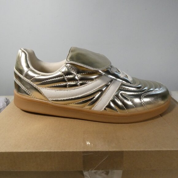 NiB Steve Madden Womens Madrid Gold Metalic Sneaker 9 - Picture 7 of 16
